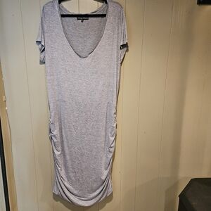 Heather Gray Ruched Knit Dress | Wendy Williams | Size XL | Stretchy & Stylish